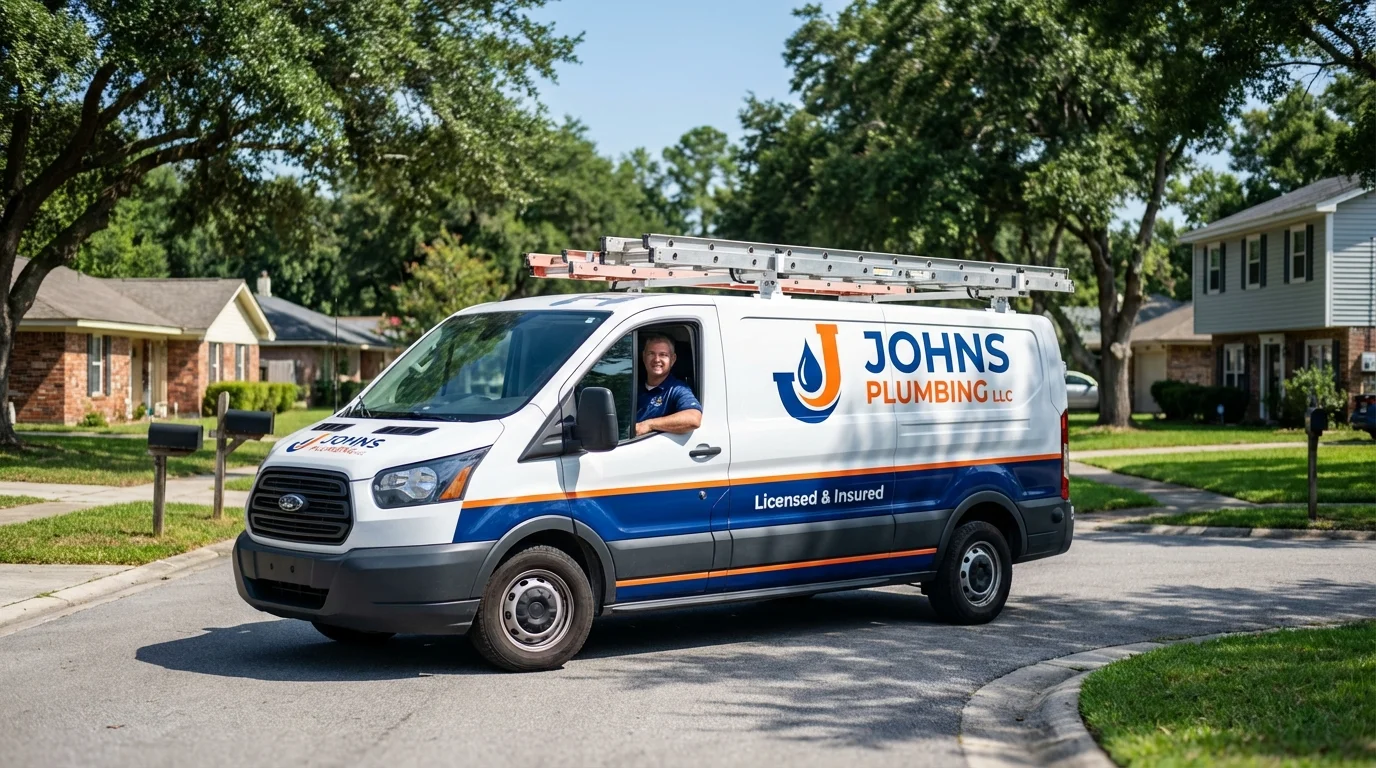 Johns Plumbing LLC service van in Liberty Lake, WA