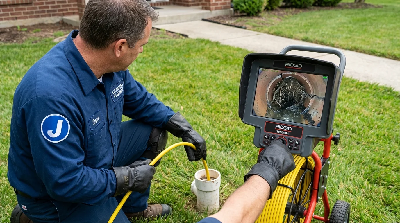 Sewer camera inspection being performed by Johns Plumbing LLC in Liberty Lake